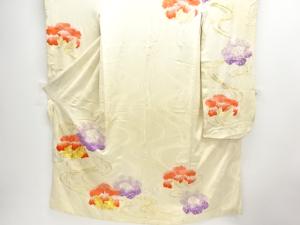 アンティーク　流水に牡丹模様刺繍振袖